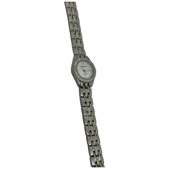 Claire's Crystal Bezel Silver Link Watch Small Face Rhinestone Ladies Quartz - Picture 3 of 5